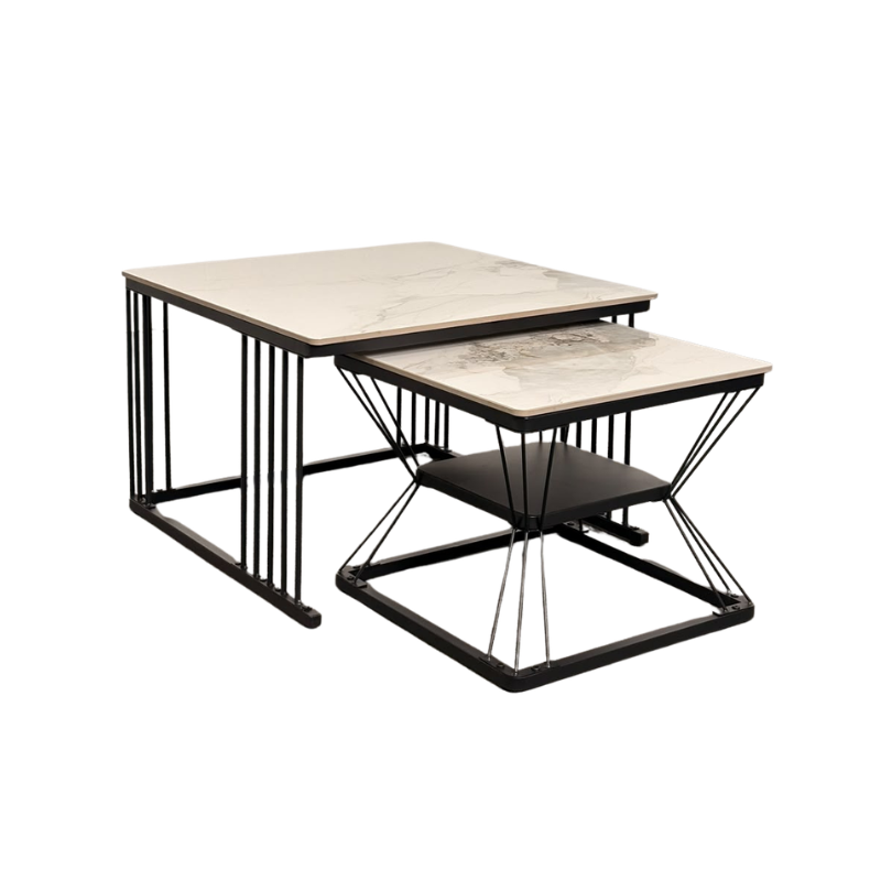 Square Two-Piece Nesting Coffee Table Set CT-1+1-36 - Channel finish