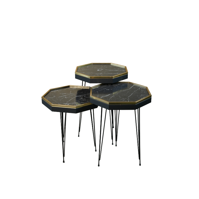 Three-Piece Octagonal Nesting Table Set NE-CR-8D original supplier photo