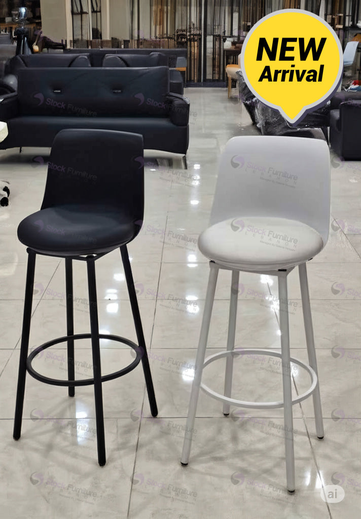 stock furniture lebanon, bar stool, chair, black chair, white chair