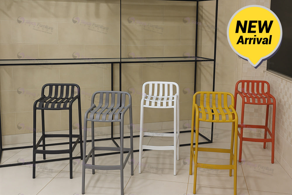 chairs, bar stool, bar chair, stock furniture lebanon, black chair, gray chair, white chair, yellow chair, red chair