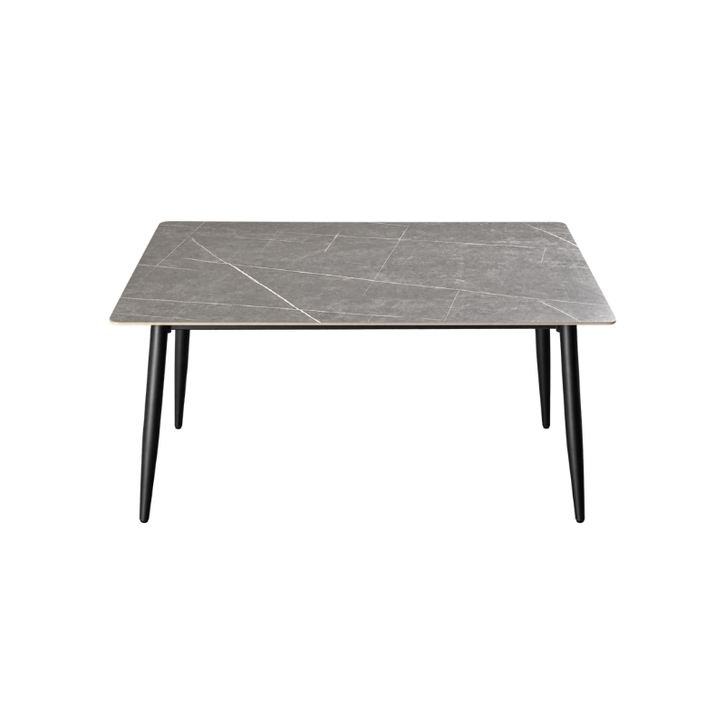 Siro 69 rectangular marble-look dining table in grey - Haidoura Home DT-C-120.70
