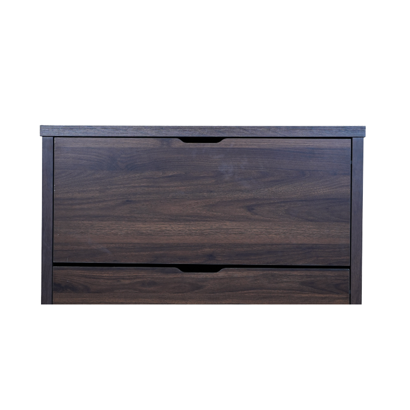 SR-40191 shoe cabinet in brown finish detail