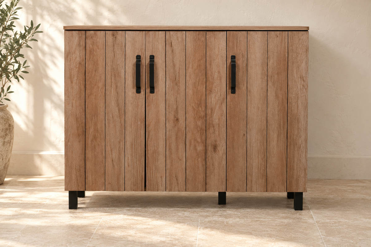 Zeno 93 three-door shoe cabinet in mocha