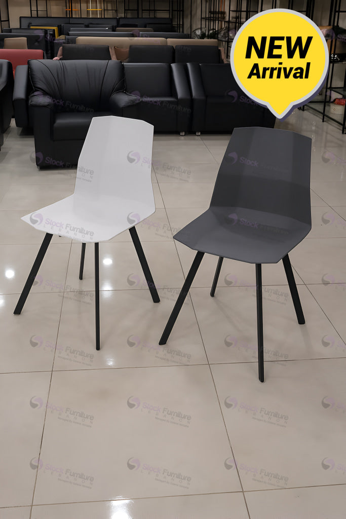 chair, white chair, gray chair, rubber chair, indoor chair, dining chair, stock furniture lebanon