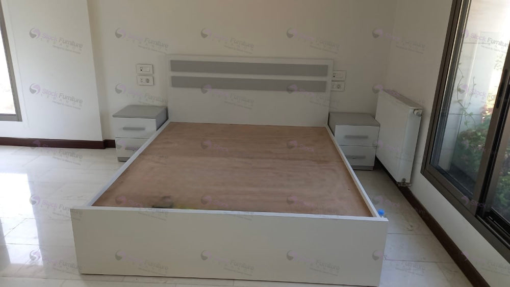 Modern Double Bed with Headboard Bed
