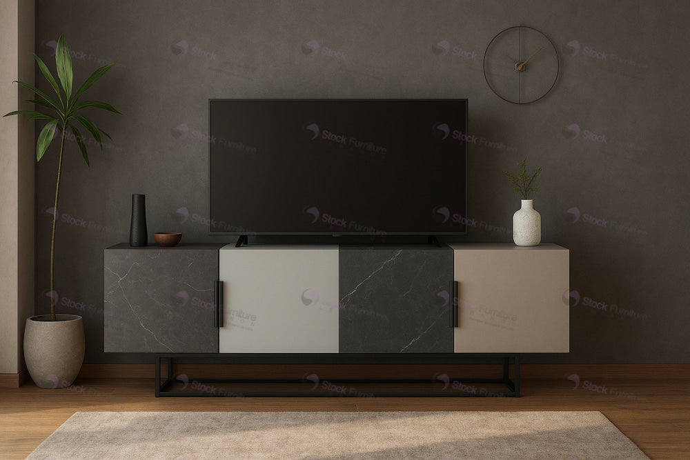 Muro 23534 TV Table Mocha Grey and White