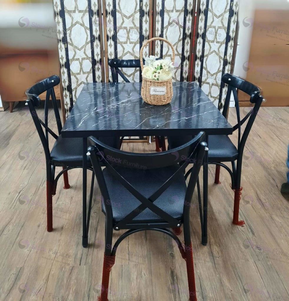 Italy Dinning Table 334 Black Set