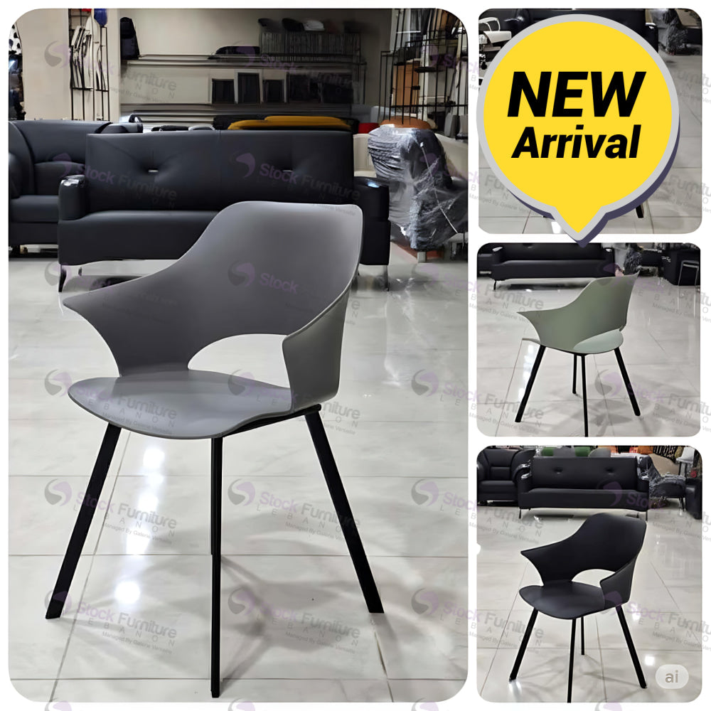 chair, stock furniture lebanon, grey chair, white chair, sage green chair, black chair, rubber chair, indoor chair, dining chair