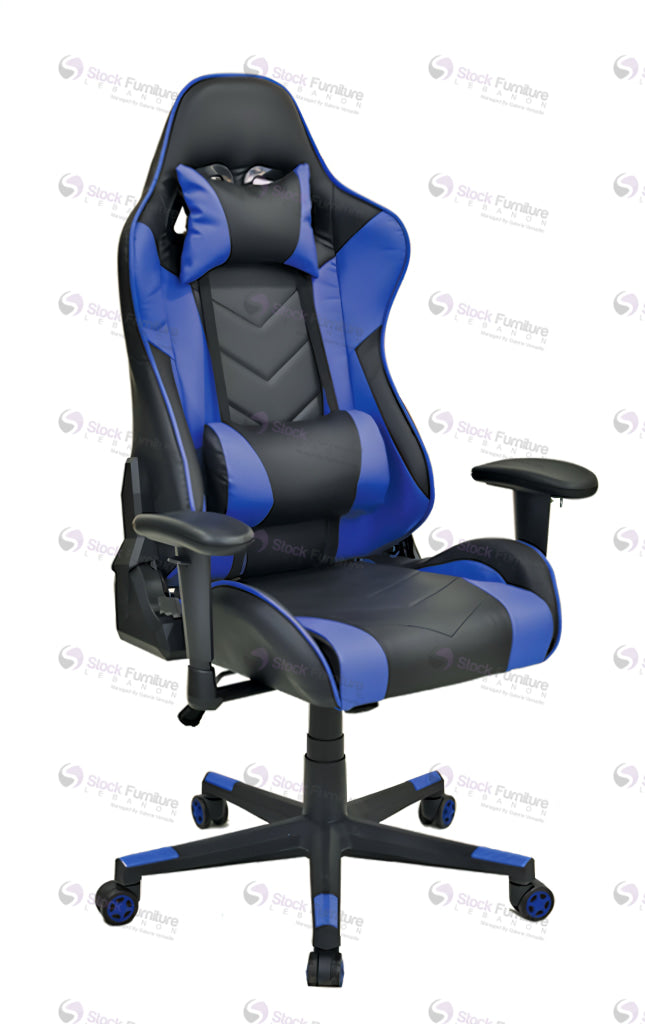 chair, stock furniture lebanon, gaming chair, black and blue chair